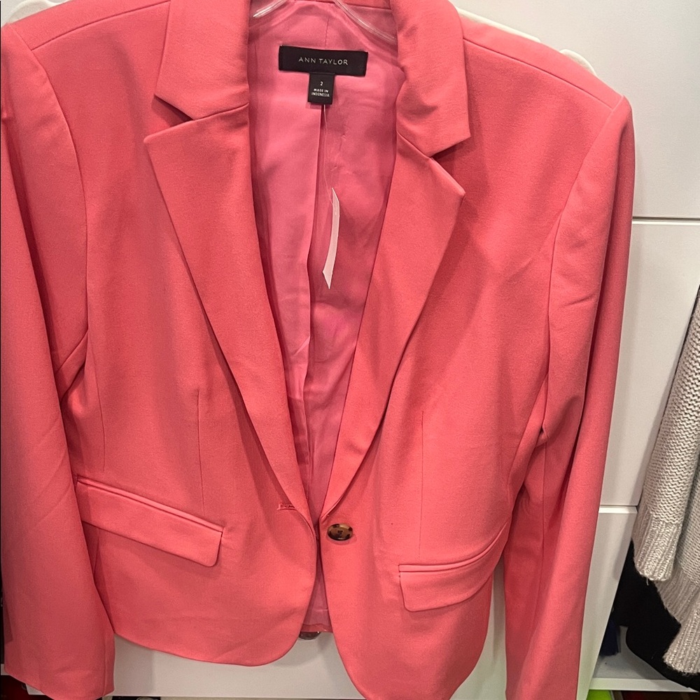 Ann Taylor Vibrant Pink Suit Jacket